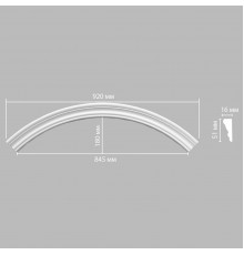 Радиус [1/4 круга] DECOMASTER 897164-120 (Rнар. 650 | Rвн. 600мм)